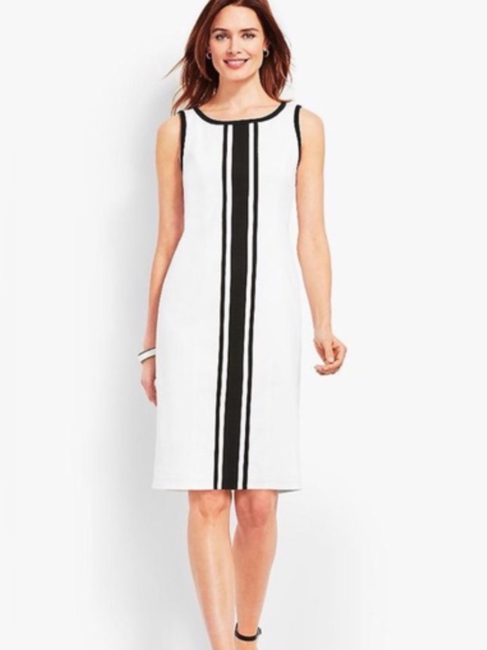 Talbots NWT Sleeveless Black&White Color Block Sheath Dress